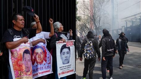 Caso Ayotzinapa Lanzan Petardos Al Senado Durante Protesta Padres