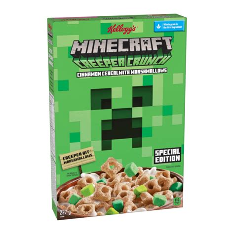 Kellogg S Minecraft Creeper Crunch Cereal 227g 10CT Canadian