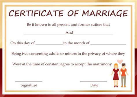 Gay Marriage Certificate Free Templates To Recognize The Same Sex Marriage Artofit