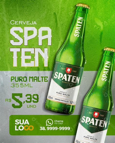 Social Media Distribuidora Cerveja Spaten PSD Editável download Designi