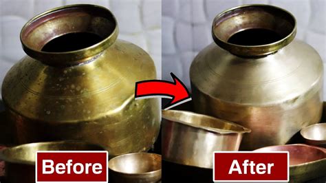 पीतल ताम्बे के बर्तन सिर्फ दो मिनट में चमकने लगेंगे। Cleaning Brass Copper Utensils Youtube