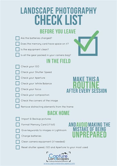 Helpful Checklist for Landscape Photographers - CaptureLandscapes