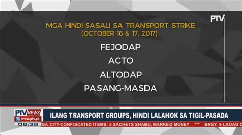 Ilang Transport Groups Hindi Lalahok Sa Tigil Pasada YouTube