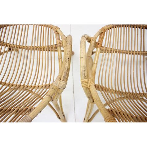 Pair Of Vintage Rattan Armchairs By Alan Fuchs Czechoslovakia S