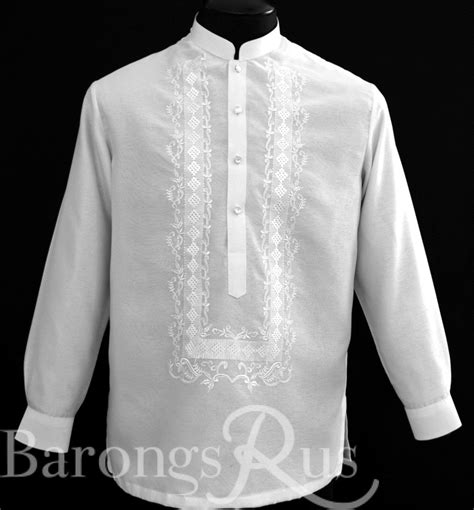 White Barong Tagalog 1114 Barongs R Us