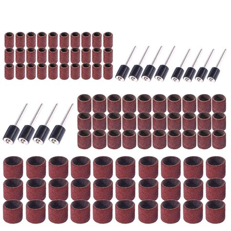 102 Pcs Sanding Drum Bands Grit For Nail Drill Sleeve Rotary Tool