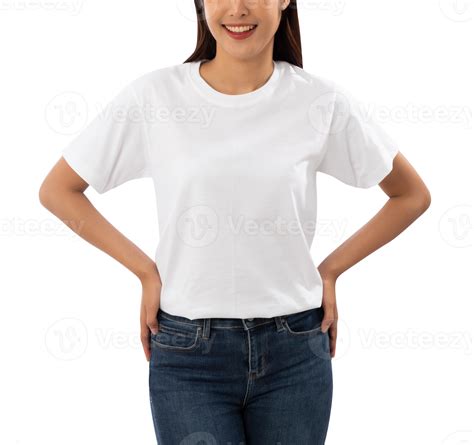 Young Woman In White T Shirt Mockup Cutout Png File 12487270 Png