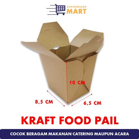 Jual Food Pail Kotak Dus Nasi Catering Kraft Laminasi Food Grade Size S