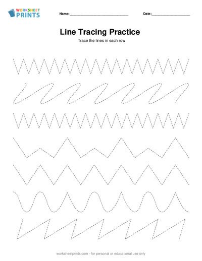 Tracing Lines Worksheet Generator Line Tracing Practice Worksheets