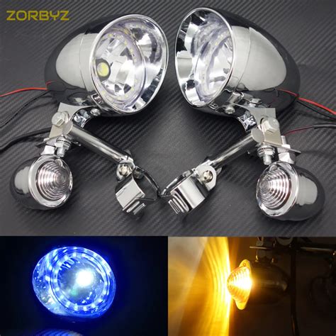 ZORBYZ Motorcycle Chrome Bullet Turn Signal LED Driving Passing Spot