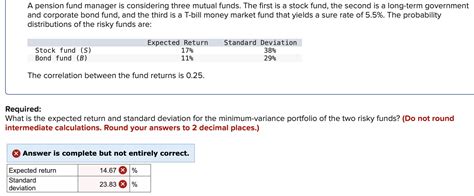 Solved A Pension Fund Manager Is Considering Three Mutual Chegg