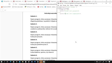 Instrukcje Warunkowe W Pythonie YouTube