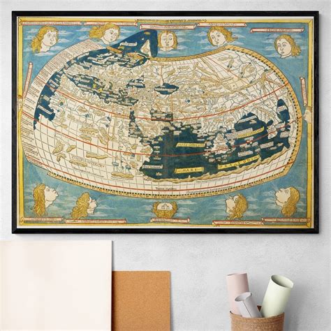 1482 Ptolemy World Map Ancient Medieval Map Flat Earth Decor - Etsy