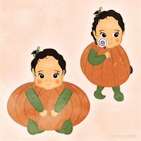 Girl Wearing A Pumpkin Costume #Free #Cute #Illustration Pumpkin ...