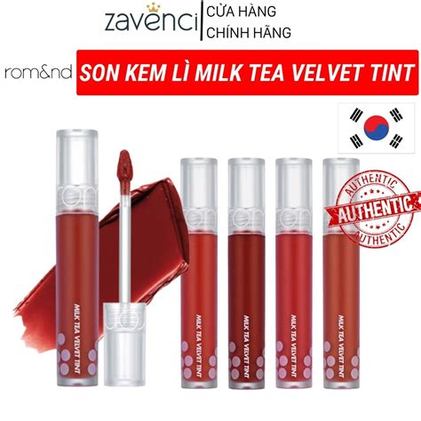 Son Kem Lì Romand Milk Tea Velvet Tint Bền Màu Hương Chocolate 4g