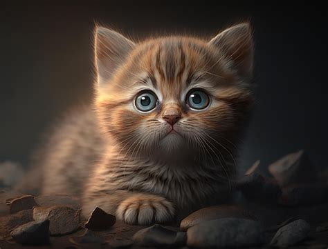 Premium Ai Image Cute Kitten Generative Ai