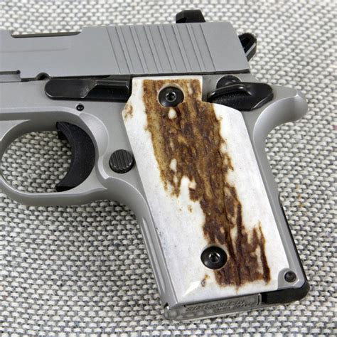 Sig Sauer P938 American Elk Horn Grips Material Grade Regular Safety Single