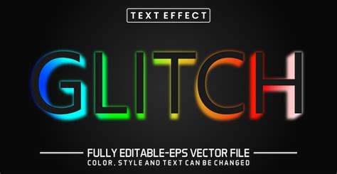 Efeito de texto editável falha estilo de texto neon Vetor Premium