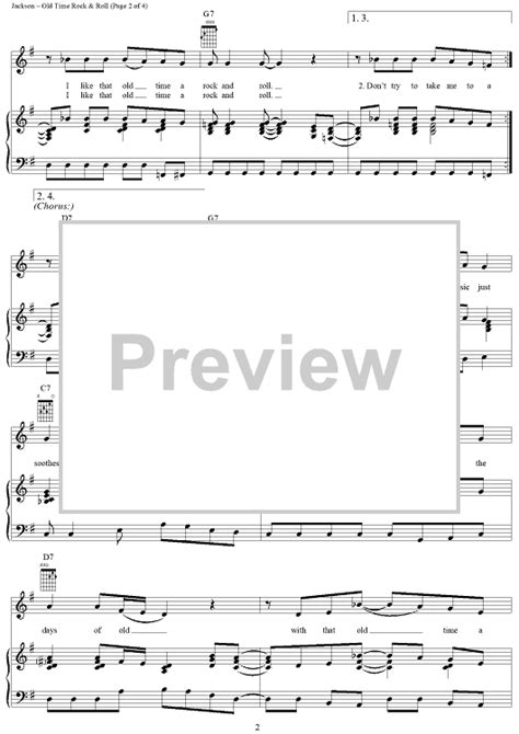 Old Time Rock And Roll Sheet Music By Bob Seger Silver Bullet Band For Pianovocalchords