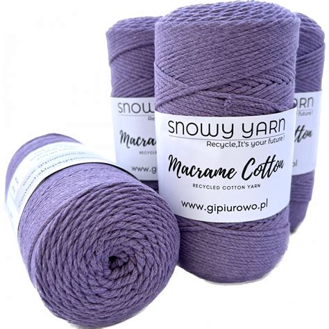 Sznurek bawełniany do makramy Macrame Cotton lawendowy 28 120m