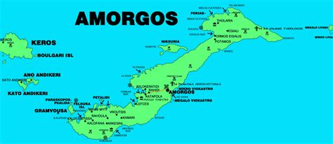 Amorgos, map of Amorgos island Greece