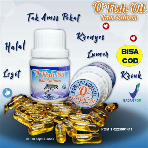 Jual Minyak Ikan Salmon O Fish Oil Ikan Salmon Hiu Kapsul Shopee