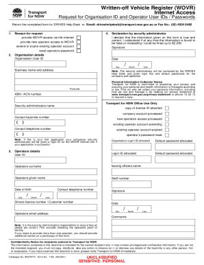 Fillable Online Written Off Vehicle Reg Internet Access Written Off