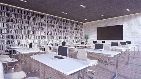 Modern Classroom Interior Design 3d Render Stock Illustration ...