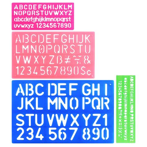 Buy Stencils Letters Set 4pcs Letter Stencil Calligraphy Stencil Alphabet Stencils Colorful