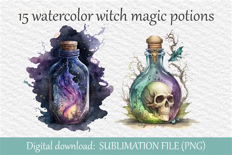 Witch Magic Potion Bottle Pack Graphic By Svgcutswarehouse