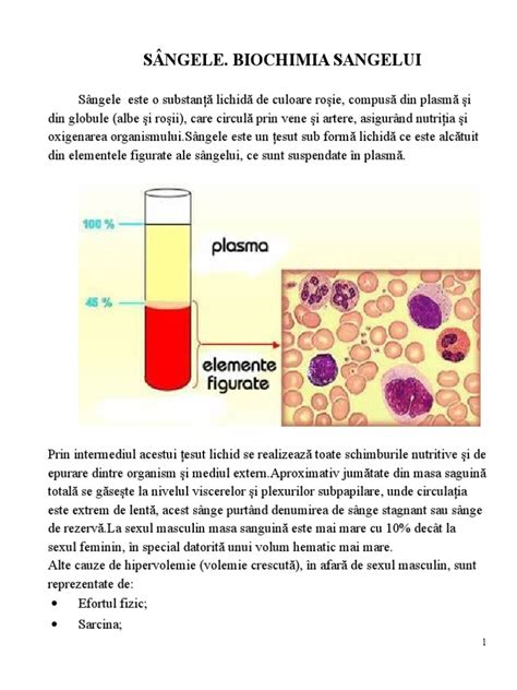 Sângele Biochimia Sangelui