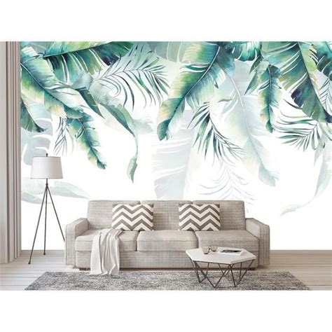 Photo Papier Peint Tropical For T Tropicale Palmier Banane Feuilles