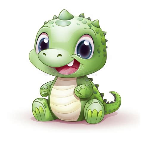 Kawaii Crocodile Cartoon Vectorclipart Met Een Geanimeerd Ontwerp Stock