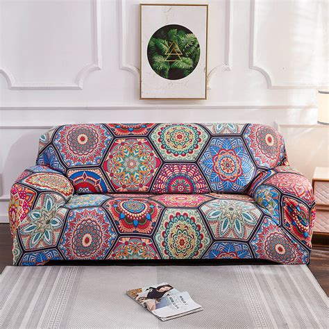 Bohemian Sofa Covers Stretch Boho Couch Cover Colorful Slip Covers for ...