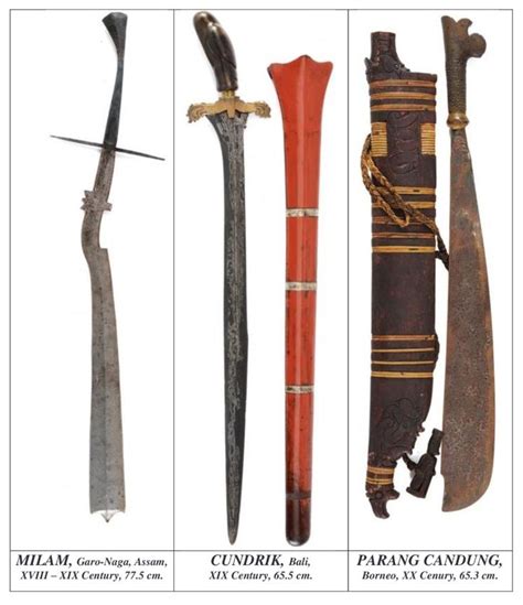 Four Different Types Of Swords Are Shown In This Image With The Names