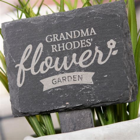 Engraved Slate Plant Marker Flower Garden Plant Markers Flower