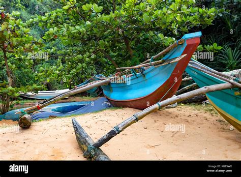 Sri Lankan Native Boats Or Catamarans Stock Photo Alamy