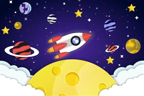 Premium Vector | Space landing page template