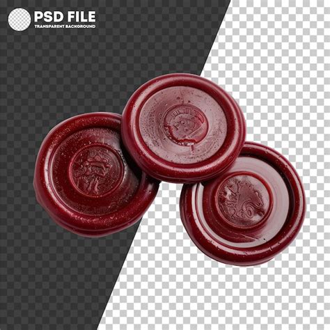 Vintage Red Wax Seal For Secure Correspondence On Transparent