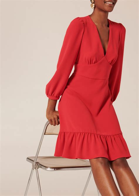 Robe Raiena rouge en crêpe TARA JARMON