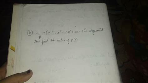 9 If Pxx3−3x22x−3 Is Polynomial Then Find The Value Of P1 Filo