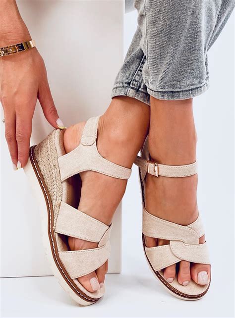 Espadryle Na Koturnie Sermon Beige Sklep Kupbuty