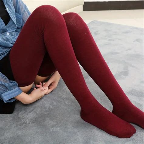 Solid Thigh High Socks Warm Knee Socks Womens Stockings Temu