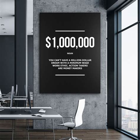 Million Dollar Definition Wall Art Motivational Office Decor