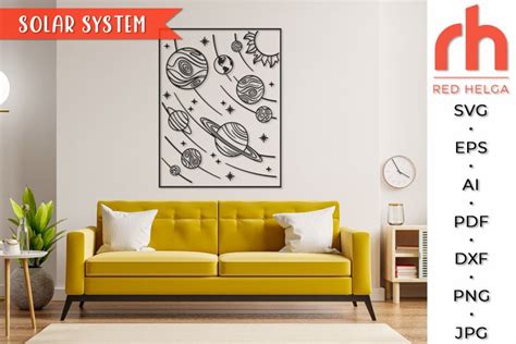 Solar System Svg Space Decor Cut File Planets On The Orbit