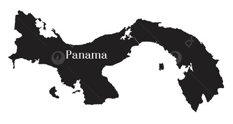 Panama Silhouette Outline Map Isolated America Panama Vector Isolated