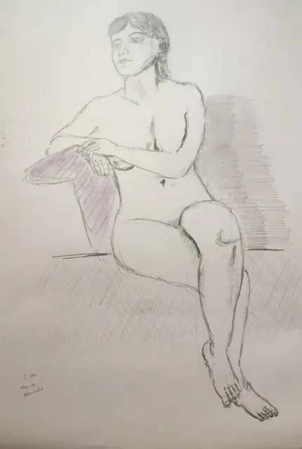 Life Drawing Sketch By Simon Farnell Nude Figure In Conte Crayon On