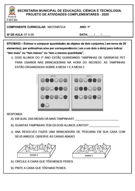 Atividades De Matem Tica Ano Bncc Para Imprimir Folha S Escola