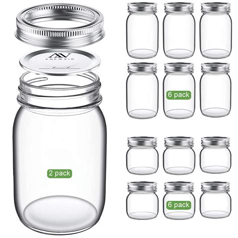 Mason Jars Variety Pack Set Of 14 Regular Mouth Canning Jars With