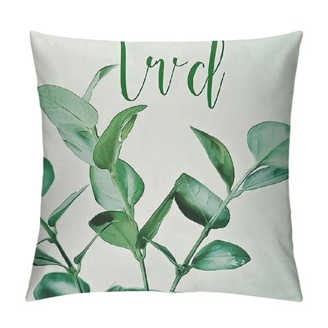 Chilfamy Eucalyptus Leaves Pillow Covers Spring Watercolor Sage Green